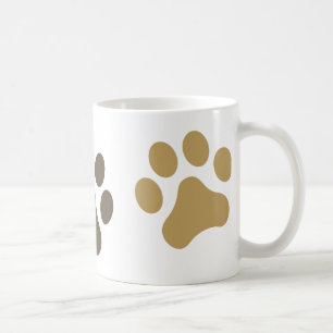 Café Taza de Brown Pawprint de tres patas