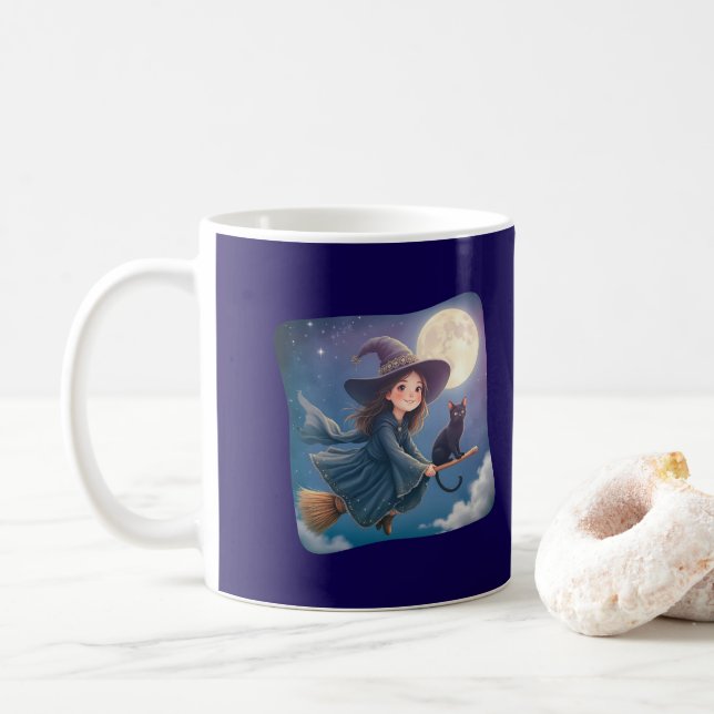Café Taza de Bruja Adorable con Gato (Con donut)