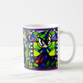 Café Taza de bruja de Halloween de vidrio emplomado