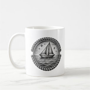 Café Taza de brújula de veleros antiguos – Oc de navega