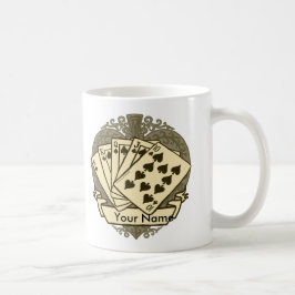 Café Taza de buena mano de póquer