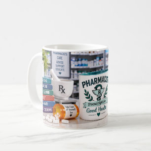 Café Taza de Buena Salud con Receta de Farmacéutico