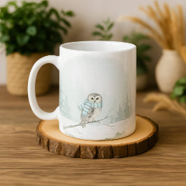 Café Taza de búho acuarela invierno regalo de Navidad l