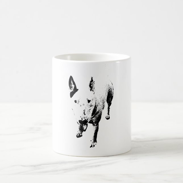 Café Taza de Bull Terrier – Estilo de Tinta Gritty (Centro)