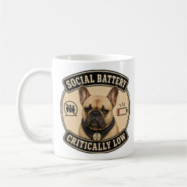 Café Taza de Bulldog Francés | Batería Social Baja