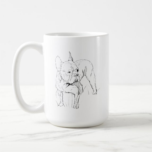 Café Taza de Bulldog Francés – Ilustración de Perro Dib (Izquierda)