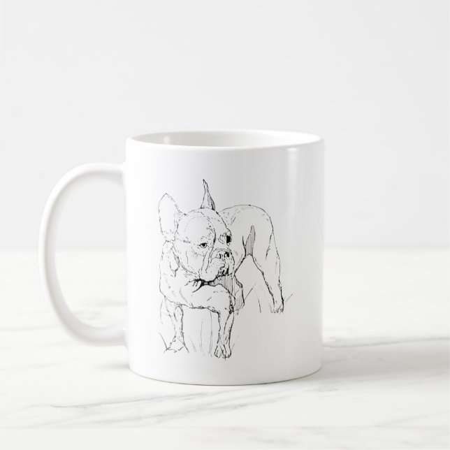 Café Taza de Bulldog Francés – Ilustración de Perro Dib (Izquierda)