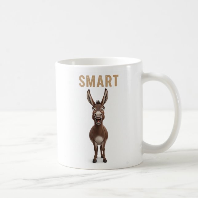 Café Taza de burro inteligente divertido (Derecha)