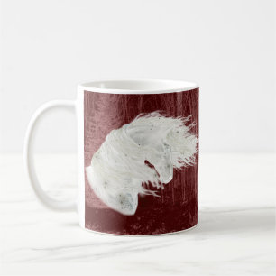 Café Taza de caballo frisón de invierno maravilloso 2 c