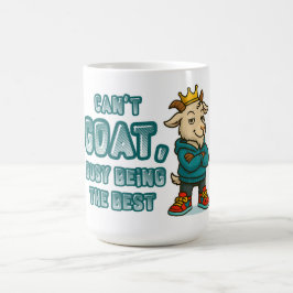 Café Taza de cabra divertida con corona y actitud de fa