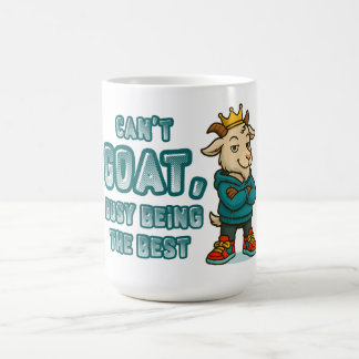 Café Taza de cabra divertida con corona y actitud de fa