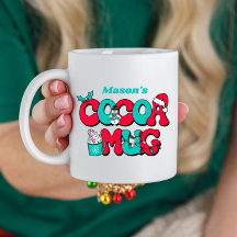 Taza de cacao caliente personalizada para niños