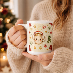 Café Taza de cacao kawaii de caramelo de bastón de Navi