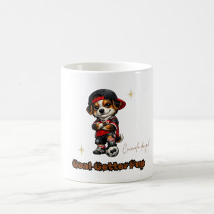 Café Taza de cachorro de fútbol