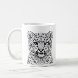 Café Taza de cachorro de leopardo de las nieves - Arte