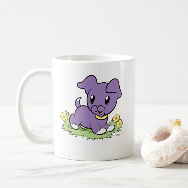Café Taza de cachorro morado pequeño (Con donut)
