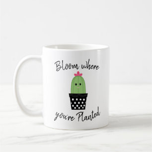 Café Taza de Cactus 'Florece donde estás plantado'