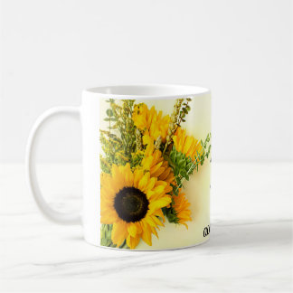 Café Taza de cafe diseño girasol y frace motivadora 