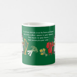 Café Taza de café: Emblemas y cita Galés
