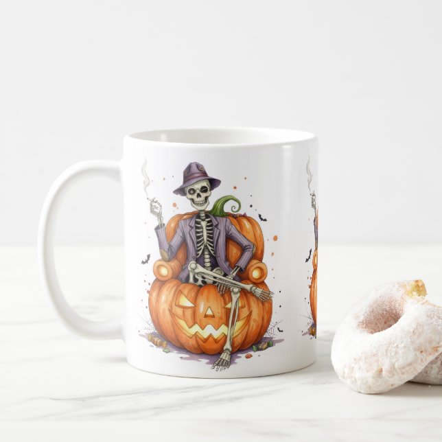 Café Taza de calabaza de Halloween (Con donut)
