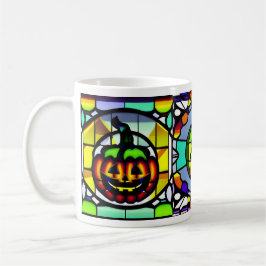 Café Taza de calabaza de Halloween de vidrio emplomado