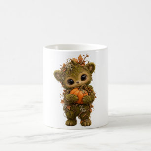 Café Taza de calabaza del oso de musgo lindo