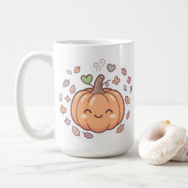 Café Taza de calabaza sonriente pastel Kawaii