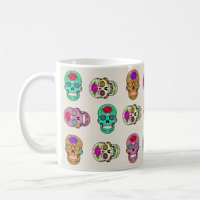 Café Taza de Calaveras de Azúcar (Izquierda)
