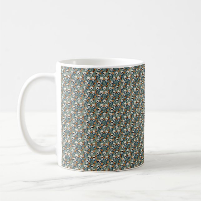 Café Taza de Calaveras y Marigolds (Izquierda)