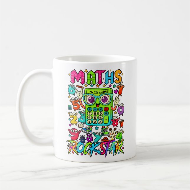 Café Taza de calculadora linda estrella de rock de mate (Izquierda)