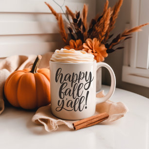 Café Taza de caligrafía elegante 'Happy Fall Y'all'