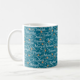 Café Taza de caligrafía Mujeres de la Biblia - Verde az