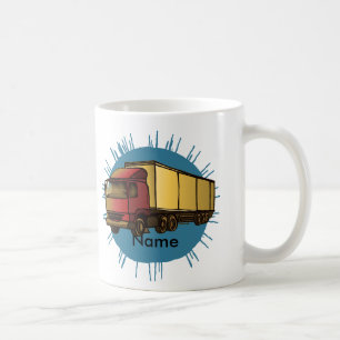 Café Taza de camión de gran rig rojo
