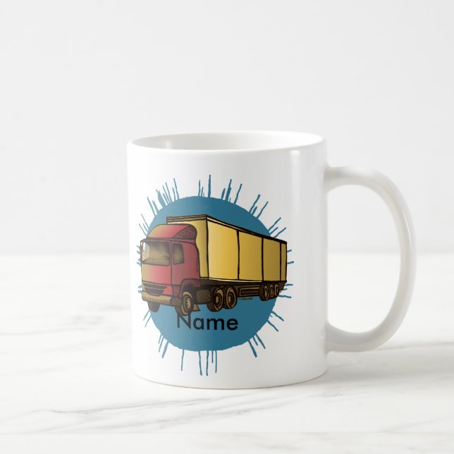 Café Taza de camión de gran rig rojo (Derecha)