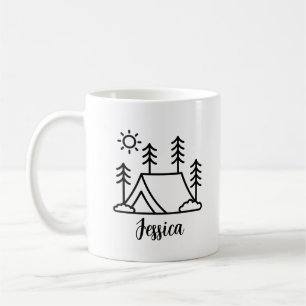 Café Taza de campamento personalizada, taza de fogata p