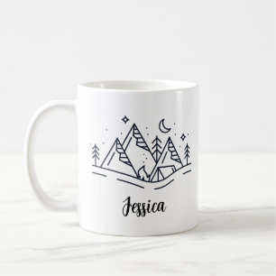 Café Taza de campamento personalizada, taza de fogata p