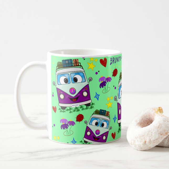 Café Taza de Campervan Retro – Edición Bruno  (Con donut)