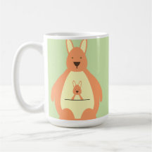Taza de canguro saltarín feliz