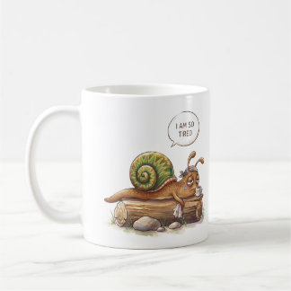 Café Taza de caracol divertida 'Estoy tan cansado'
