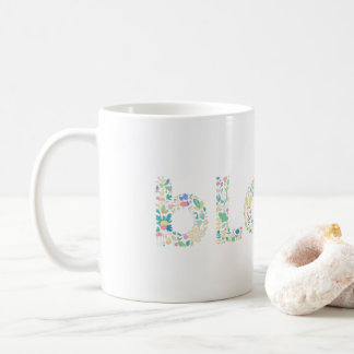 Café Taza de carta botánica BLOOM – Tipografía minimali