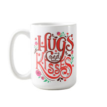 Taza de cerámica Abrazos y Besos — Floral