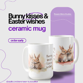 Café Taza de cerámica Besos de conejo de Pascua en acua