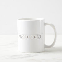 Taza de cerámica blanca de arquitecto / Sepia