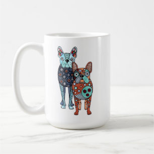 Café Taza de cerámica caprichosa de Bulldogs Franceses 
