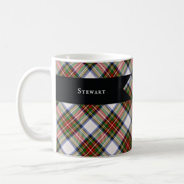Café Taza de cerámica clásica de cuadros reales Stewart (Izquierda)