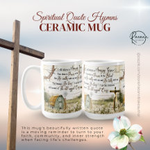 Taza de cerámica con citas espirituales himnos