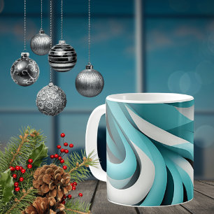 Café Taza de cerámica con diseño abstracto 3D