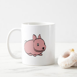 Café Taza de cerámica con diseño de conejo rosa