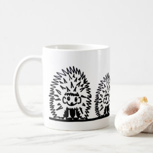 Café Taza de cerámica con diseño de familia de erizos