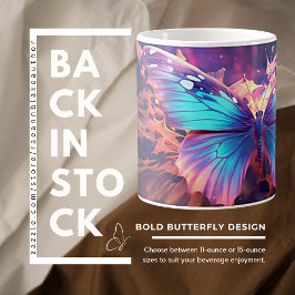 Café Taza de cerámica con diseño de mariposa atrevido